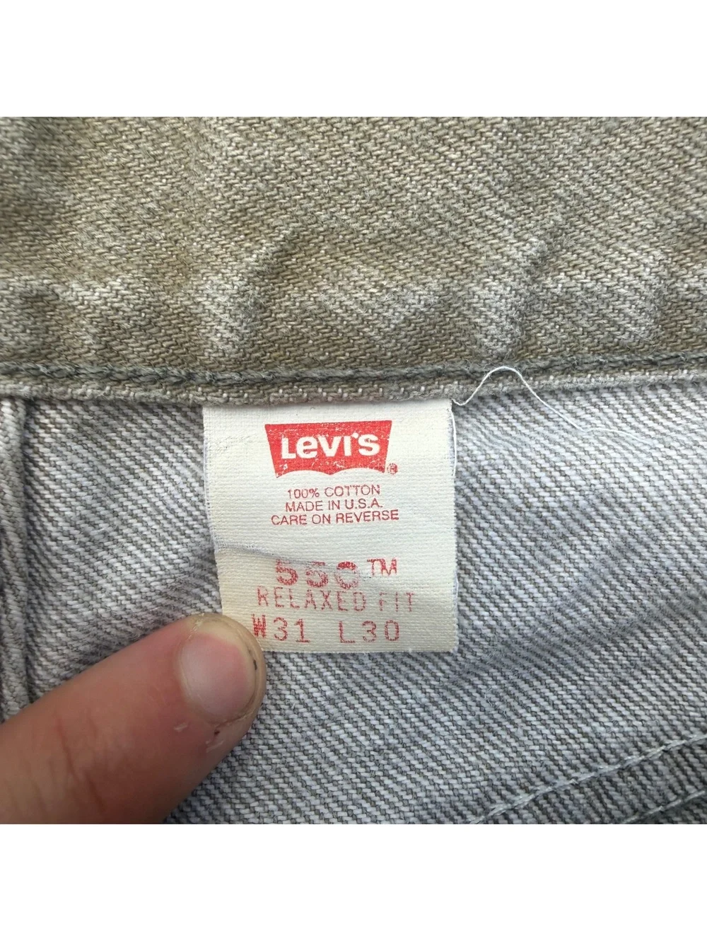 Vintage Levi's 550 Jeans Men 31x30 Relaxed Fit Gray Denim Casual Made in U.S.A